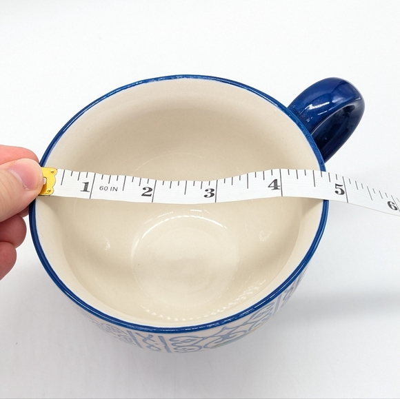 Tabletops Gallery Sheridan Blue Yellow White Ceramic Butterfly Coffee Mug - Picture 7 of 8